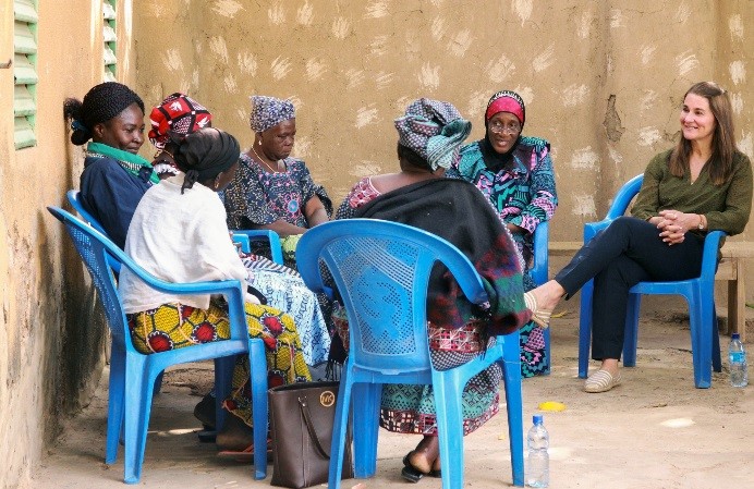 Melinda Gates visits with women in Burkina Faso